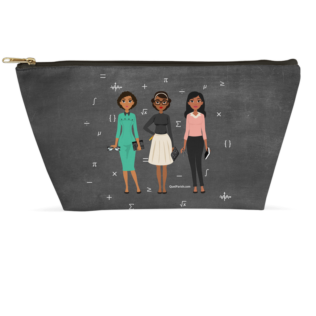 Cosmetics Bag Back Hidden Figures Black Women Stem Engineer Math Quel Parish Vintage Black Beauty Gifts for African American Women