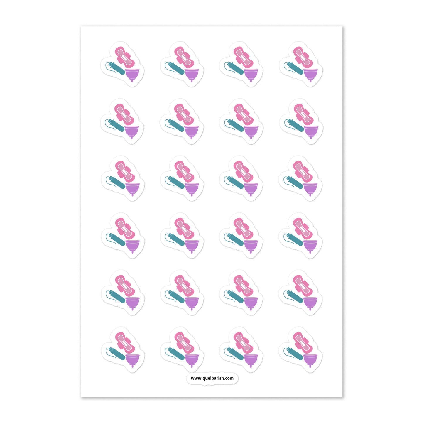 Feminine Hygiene Period Products Sticker Sheet
