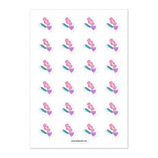 Feminine Hygiene Period Products Sticker Sheet