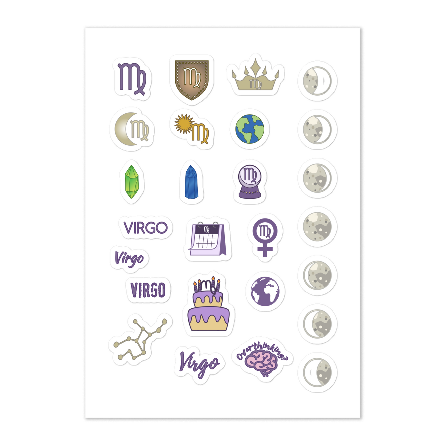 Virgo Astrology Sticker Sheet Zodiac Earth Sign Quel Parish