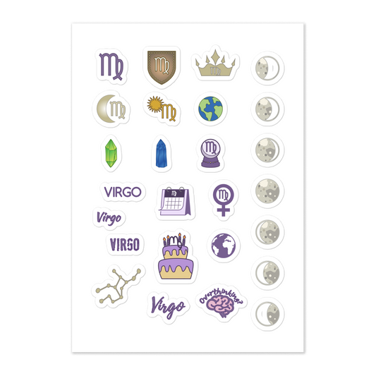 Virgo Astrology Sticker Sheet Zodiac Earth Sign Quel Parish