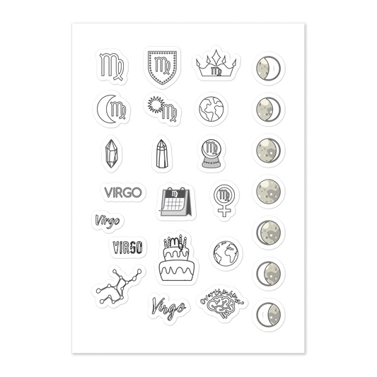 Virgo Astrology Sticker Sheet Zodiac Earth Sign Quel Parish