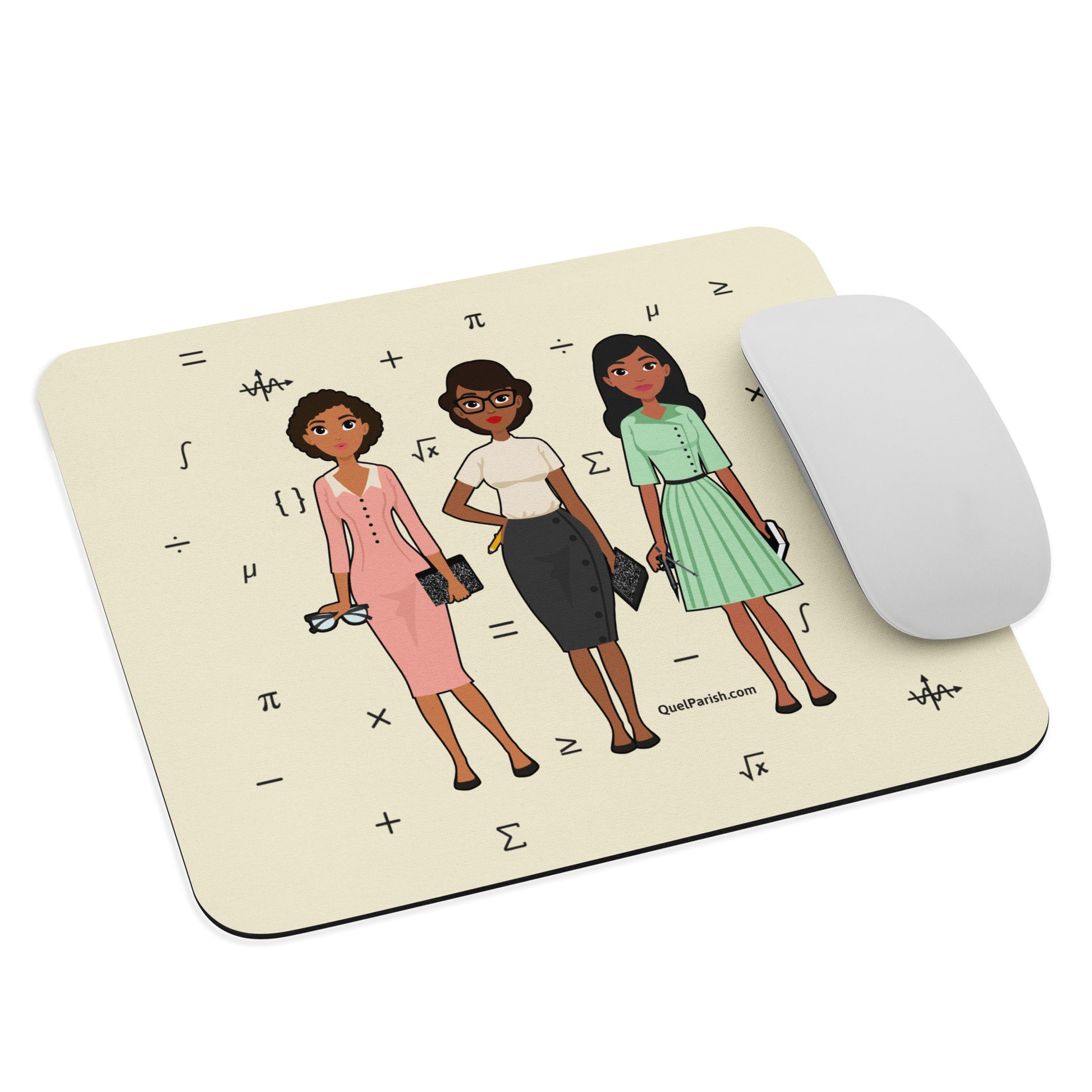 Hidden Figures Vintage Black Women STEM Mousepad Quel Parish