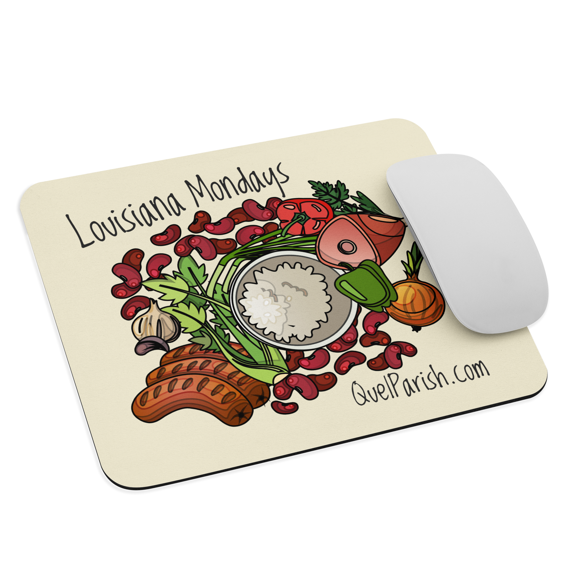 Louisiana Mondays Red Beans and Rice Tradition Southern Food Gift Mouse Pad Merch Quel Parish