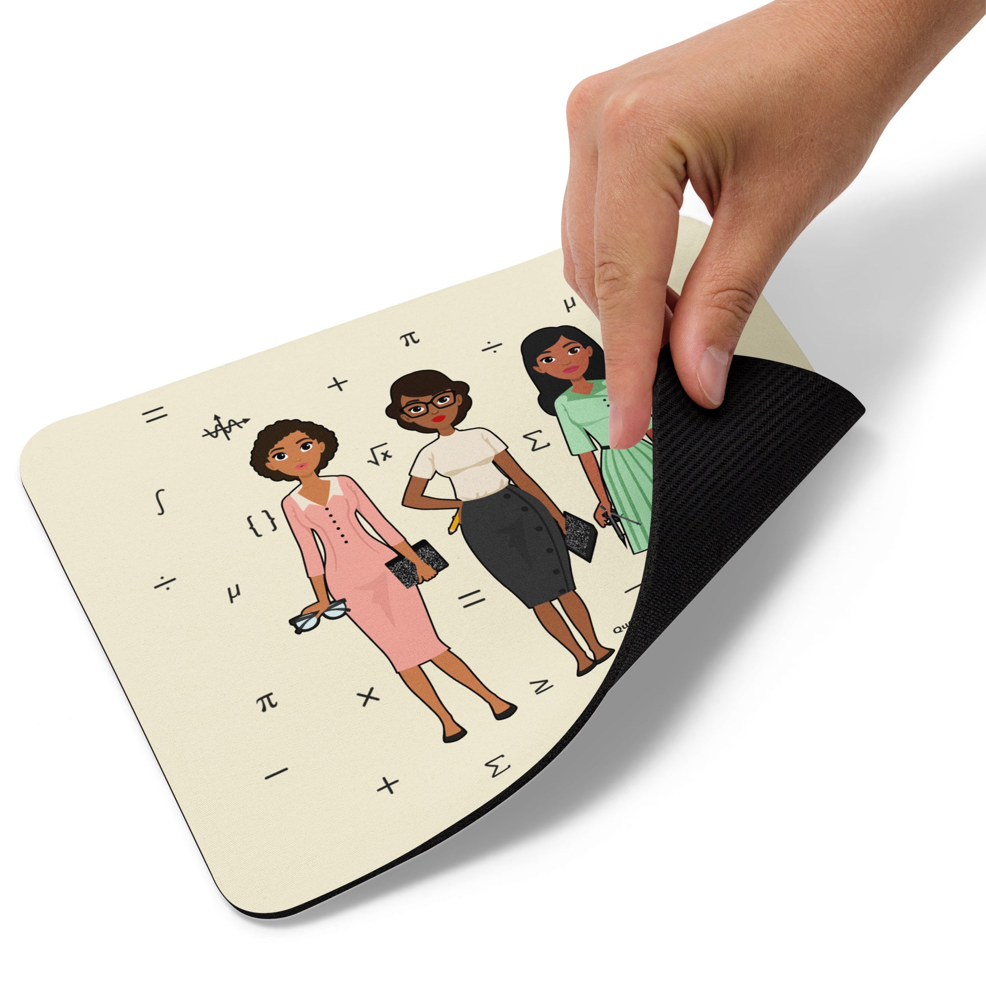 Mousepad Cosmetics Bag Front Hidden Figures Black Women Stem Engineer Math Quel Parish Vintage Black Beauty Gifts for African American Women