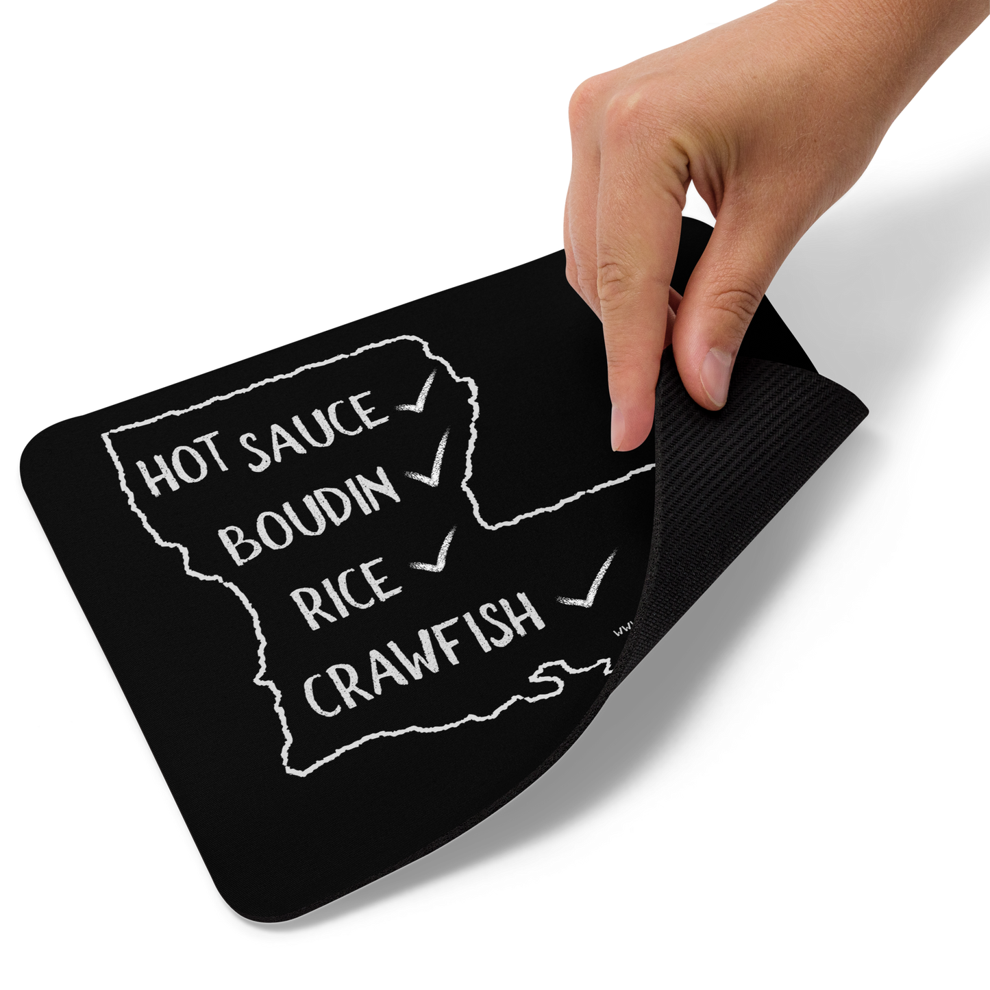 Louisiana Cook Food List Mouse Pad crawfish boudin hot sauce rice Quel Parish Southerner Gift